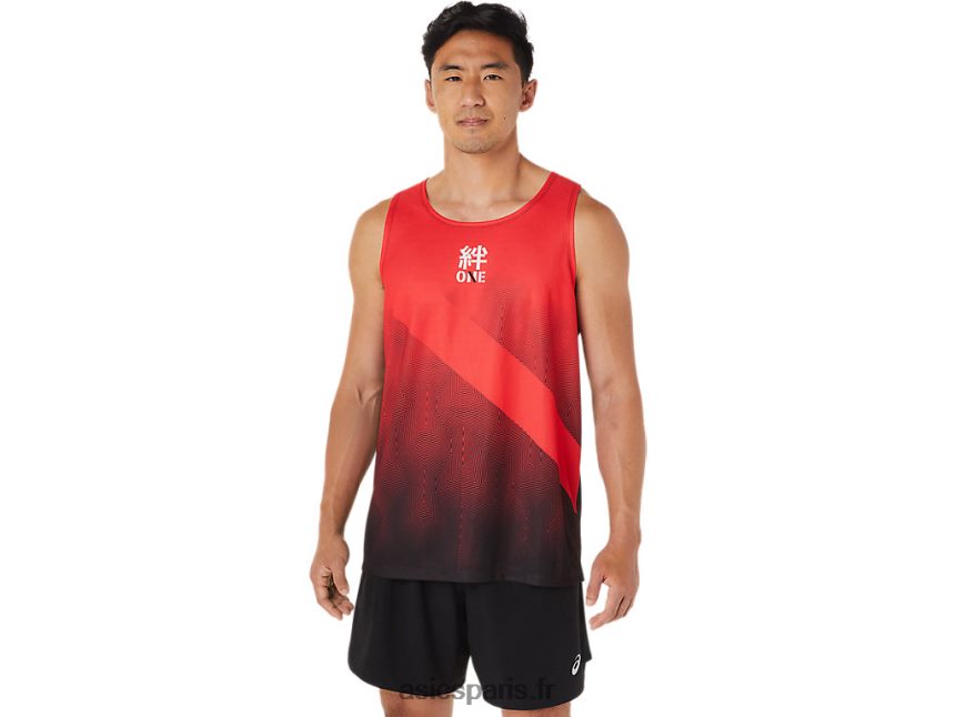 Hommes Asics maillot BXL8B21648 rouge électrique