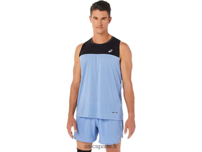 Hommes Asics maillot de course BXL8B21332 performance harmonie noir/bleu