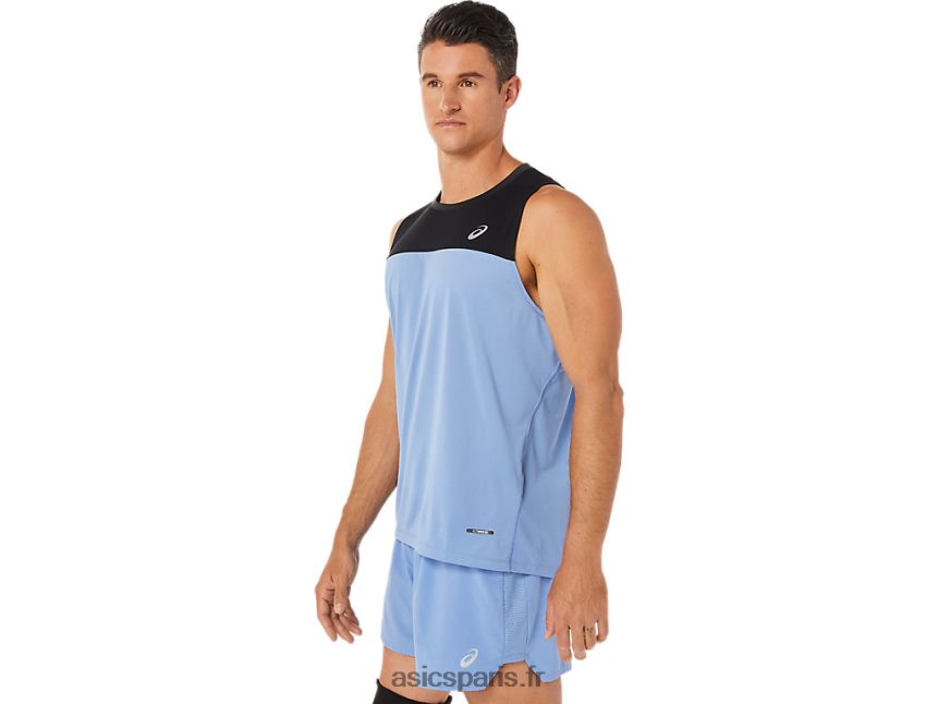 Hommes Asics maillot de course BXL8B21332 performance harmonie noir/bleu