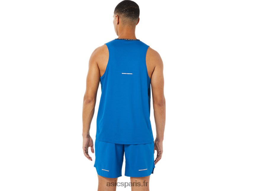 Hommes Asics maillot de course BXL8B21404 bleu français / route du lac