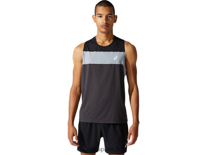 Hommes Asics maillot de course BXL8B21982 gris graphite/noir performance
