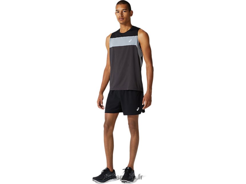 Hommes Asics maillot de course BXL8B21982 gris graphite/noir performance