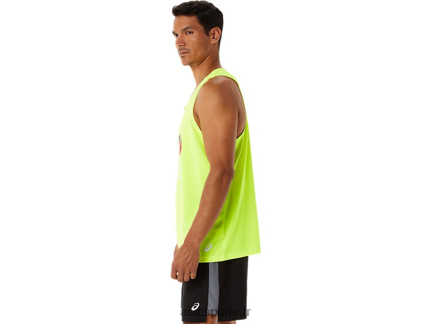 Hommes Asics ready-set ii singulet wch BXL8B21290 jaune de sécurité