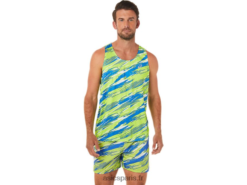 Hommes Asics singulet d'injection de couleur BXL8B21432 danger vert