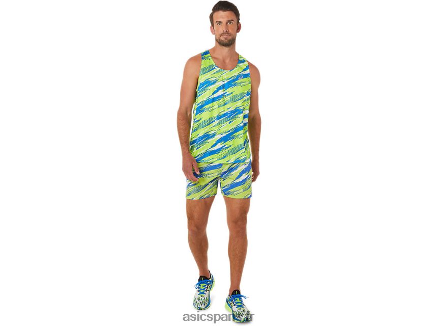 Hommes Asics singulet d\'injection de couleur BXL8B21432 danger vert