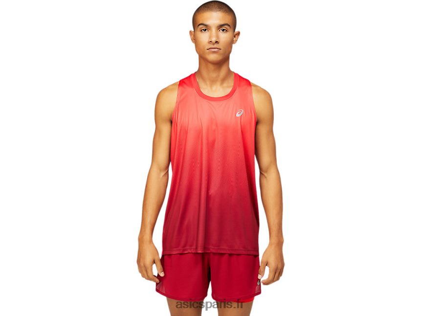 Hommes Asics singulet kasane BXL8B21798 rouge électrique/bordeaux