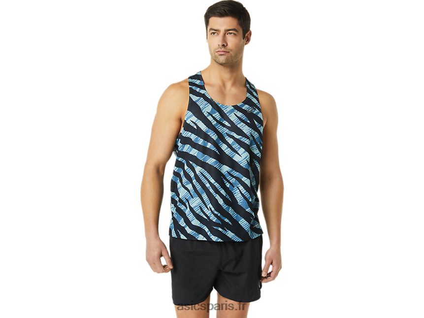 Hommes Asics ventiler maillot actibreeze BXL8B21092 bleu azur/noir performance