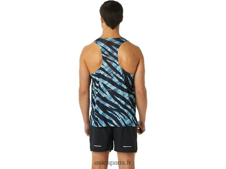 Hommes Asics ventiler maillot actibreeze BXL8B21092 bleu azur/noir performance