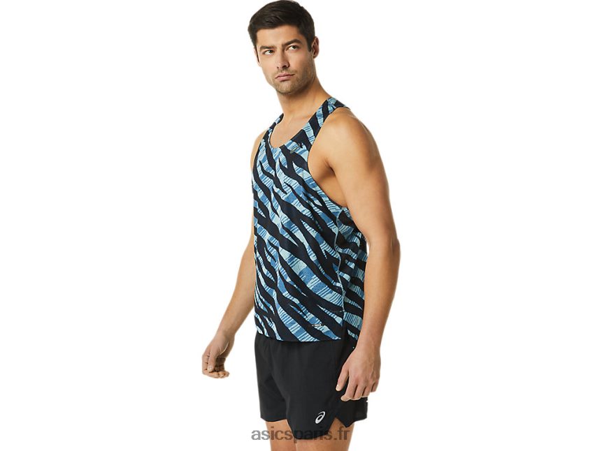Hommes Asics ventiler maillot actibreeze BXL8B21092 bleu azur/noir performance
