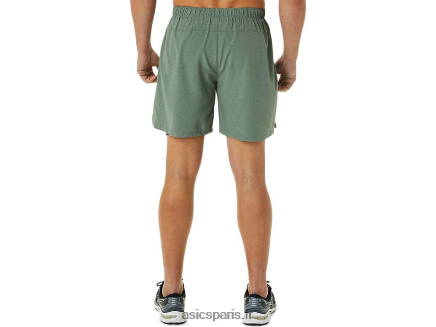 Hommes Asics 7po 2 en 1 court BXL8B21352 vert lichen chiné/bleu français