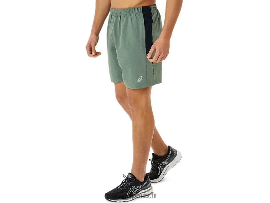 Hommes Asics 7po pr lyte court BXL8B21362 imprimé vert lichen/bleu français