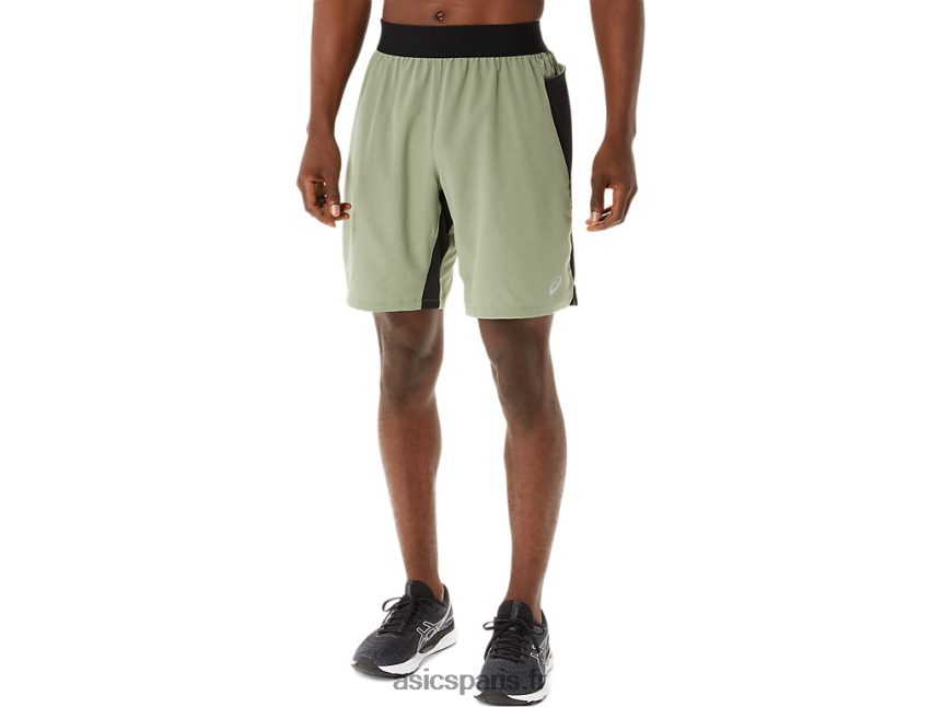 Hommes Asics Mélangeur 9 pouces court BXL8B21408 vert lichen/noir performance