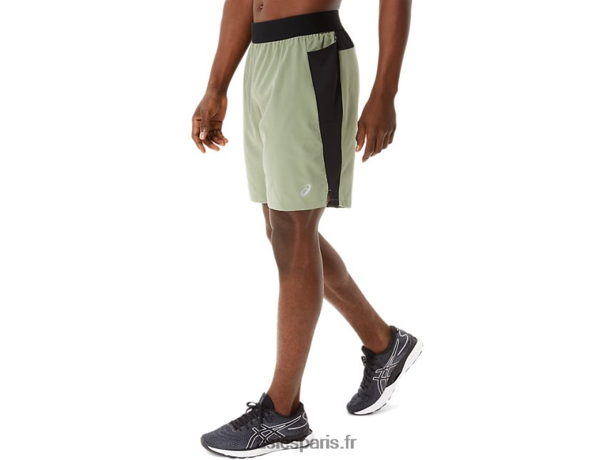 Hommes Asics Mélangeur 9 pouces court BXL8B21408 vert lichen/noir performance
