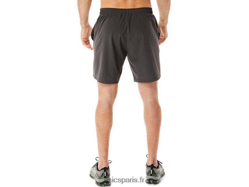 Hommes Asics Short tissé de 7 pouces BXL8B2953 gris obsidienne