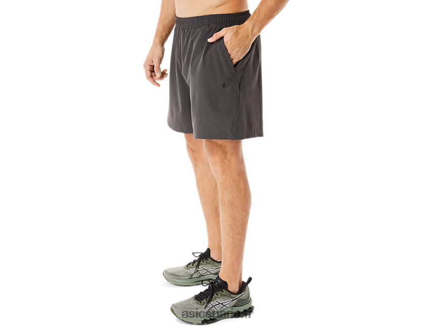 Hommes Asics Short tissé de 7 pouces BXL8B2953 gris obsidienne