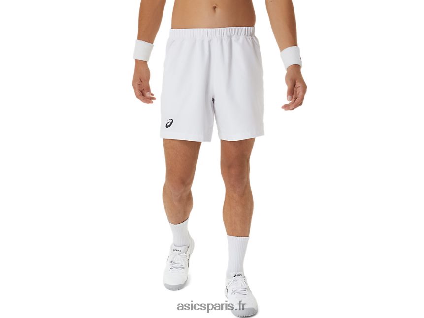 Hommes Asics court 7en bref BXL8B2394 blanc brillant
