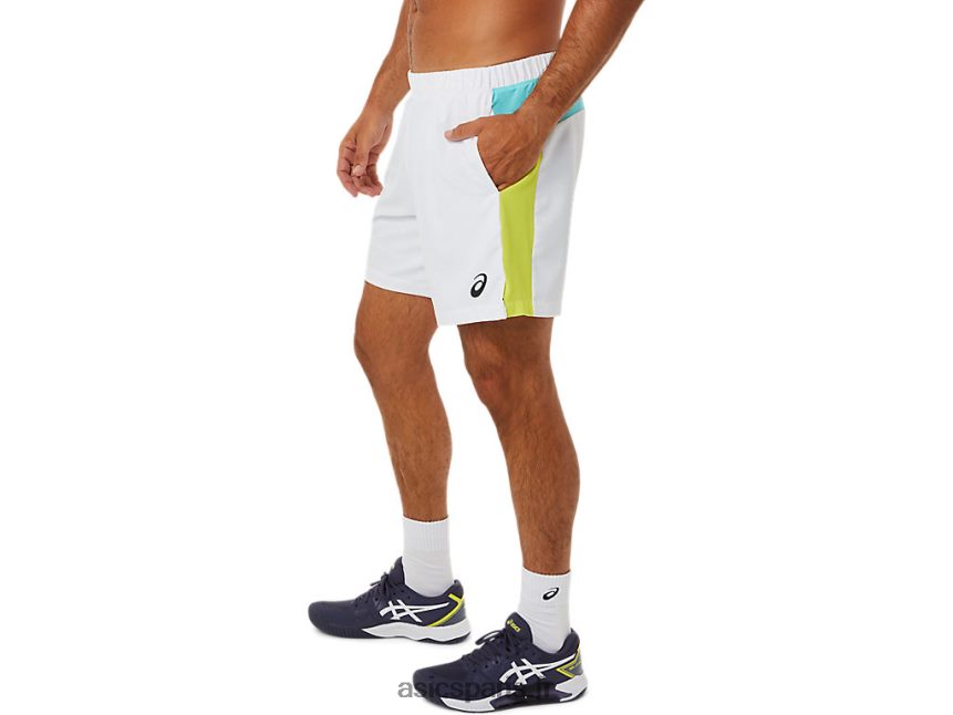 Hommes Asics court color block court BXL8B21480 blanc brillant