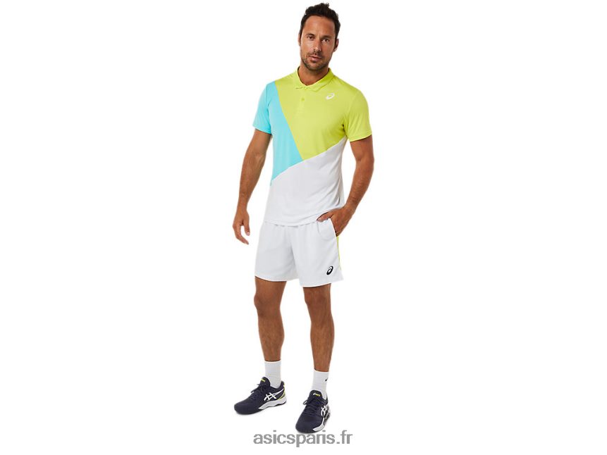 Hommes Asics court color block court BXL8B21480 blanc brillant