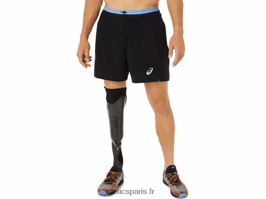 Hommes Asics court fujitrail BXL8B21524 performance harmonie noir/bleu