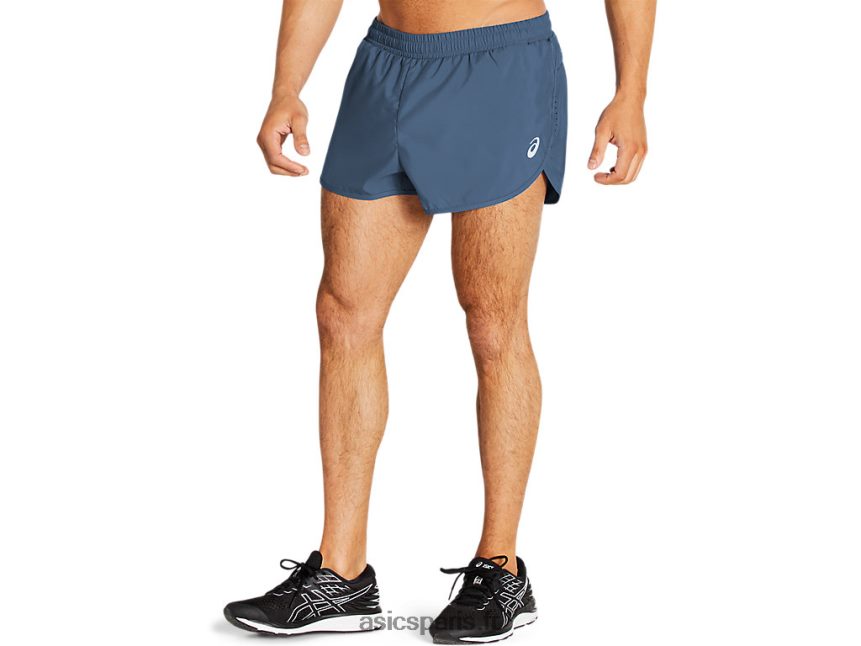 Hommes Asics fendu court BXL8B21821 bleu orage