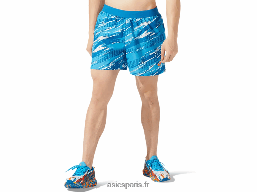 Hommes Asics injection de couleur 5po court BXL8B21913 renaît bleu