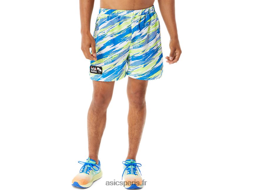 Hommes Asics lam court 5 pouces prêt à l'emploi BXL8B21341 danger vert