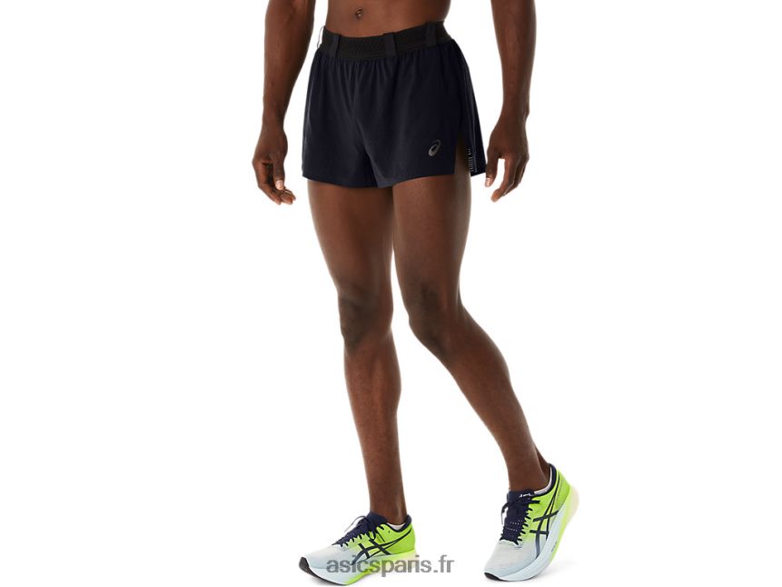 Hommes Asics métarun short fendu BXL8B2515 performance noir
