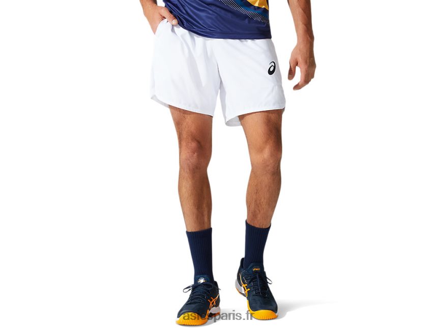 Hommes Asics match 7en bref BXL8B21999 blanc brillant