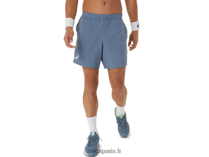 Hommes Asics match 7en bref BXL8B2473 bleu acier