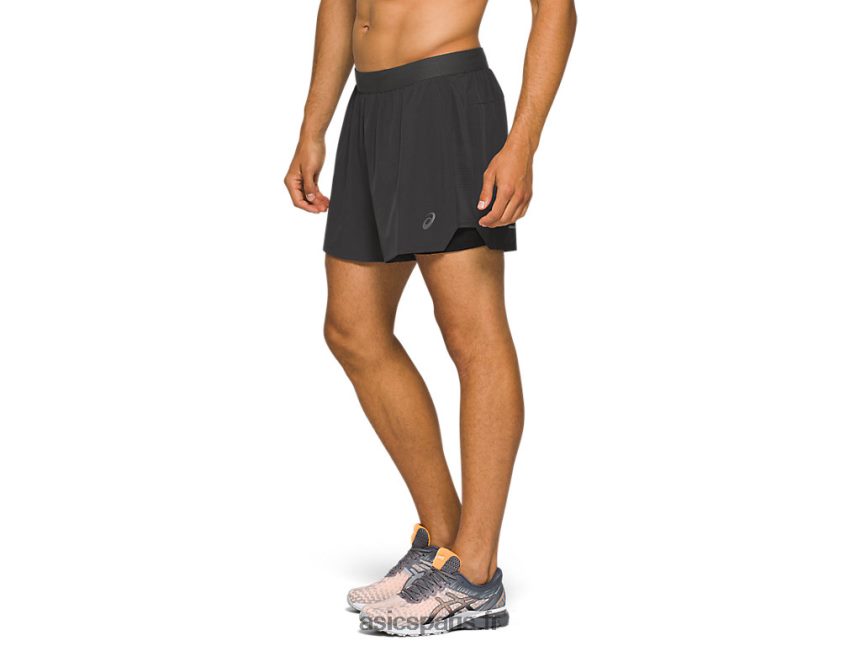 Hommes Asics route 2-n-1 5po court BXL8B21790 gris graphite