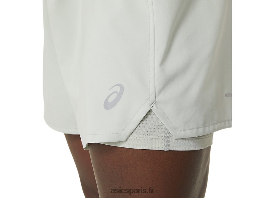 Hommes Asics route 2-n-1 5po court BXL8B2502 Sage de la lumière