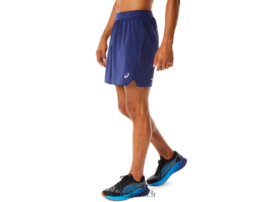 Hommes Asics route 2-n-1 7po court BXL8B2462 Bleu indigo