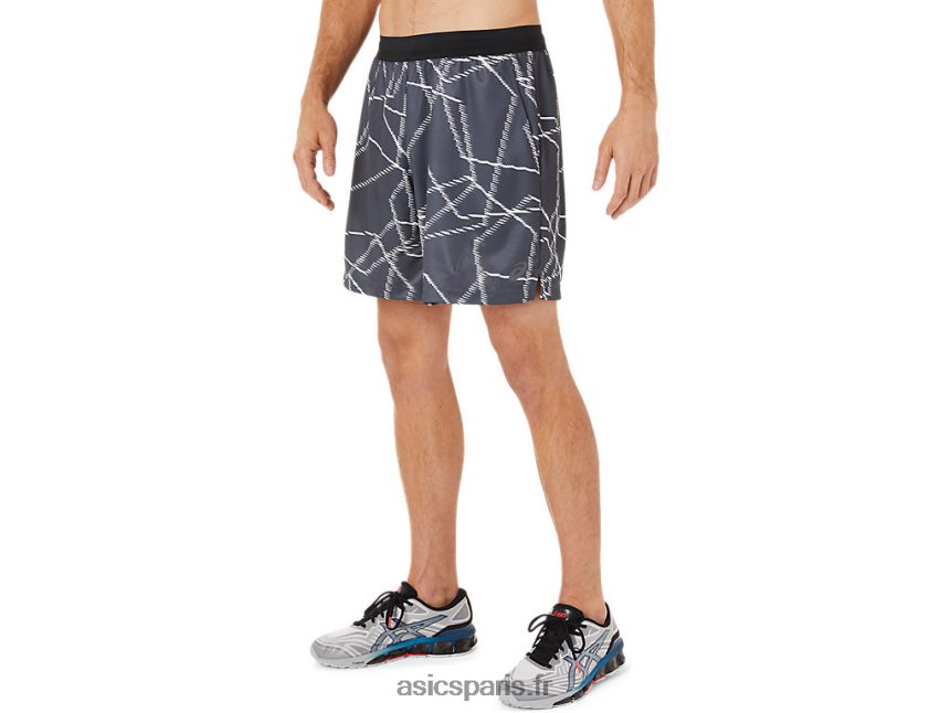 Hommes Asics short de saison à imprimé intégral BXL8B21436 transporteur gris