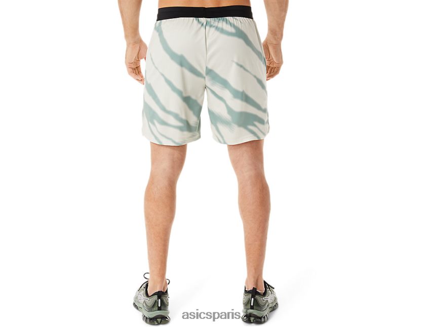 Hommes Asics short de saison à imprimé intégral BXL8B2993 gris fumée/gris ardoise