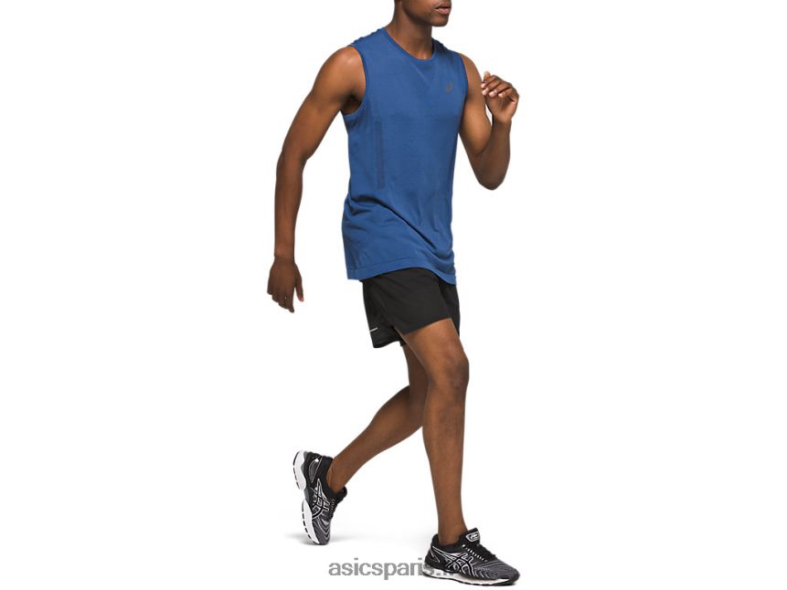 Hommes Asics ventiler 2-n-1 5po court BXL8B22085 performance noir