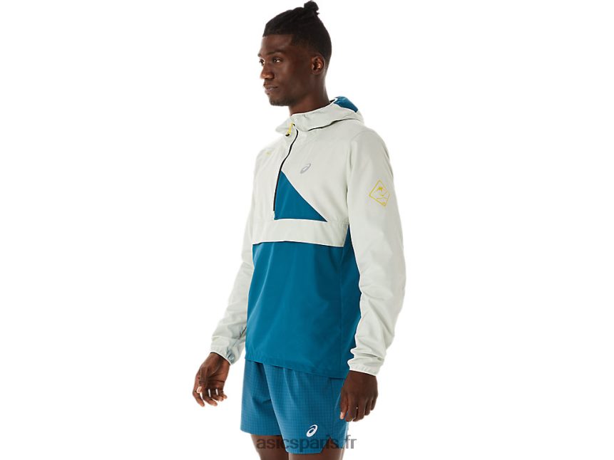 Hommes Asics anorak fujitrail BXL8B2523 sarcelle d\'encre/sauge clair