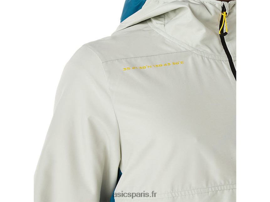 Hommes Asics anorak fujitrail BXL8B2523 sarcelle d\'encre/sauge clair