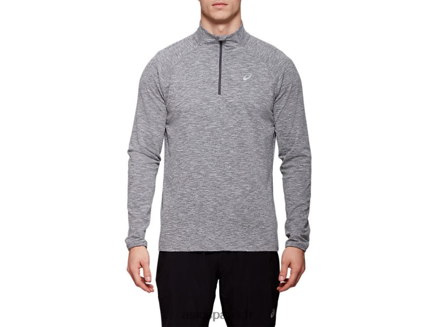 Hommes Asics haut zippé dorai BXL8B22058 chiné gris foncé