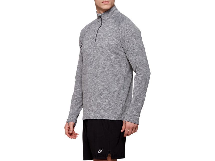 Hommes Asics haut zippé dorai BXL8B22058 chiné gris foncé