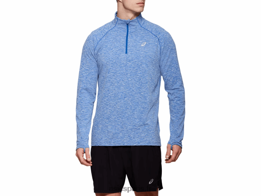 Hommes Asics haut zippé dorai BXL8B22125 bruyère bleue