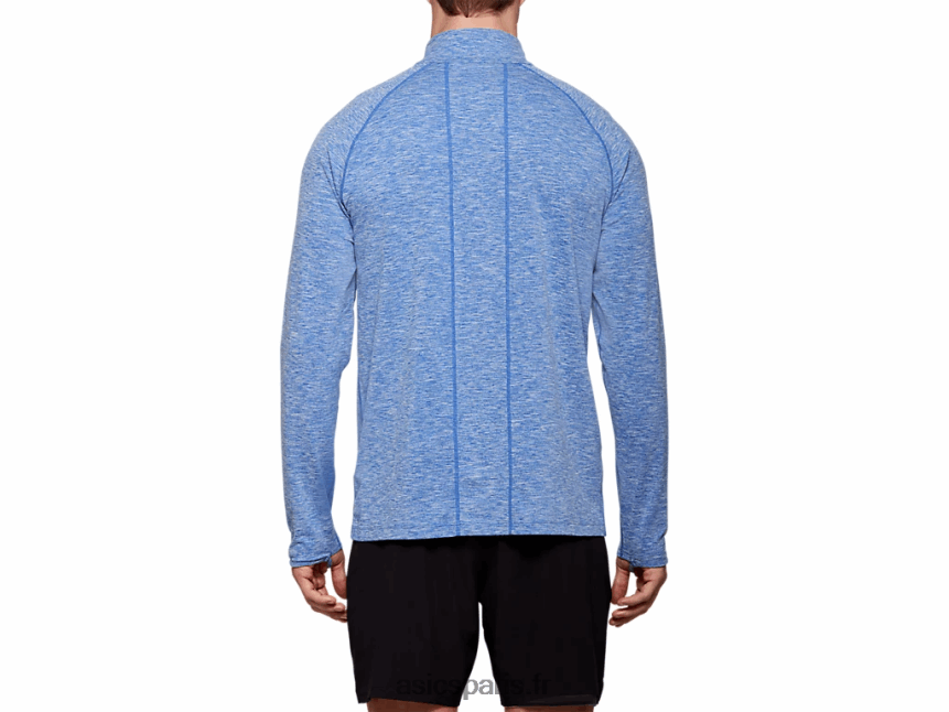 Hommes Asics haut zippé dorai BXL8B22125 bruyère bleue