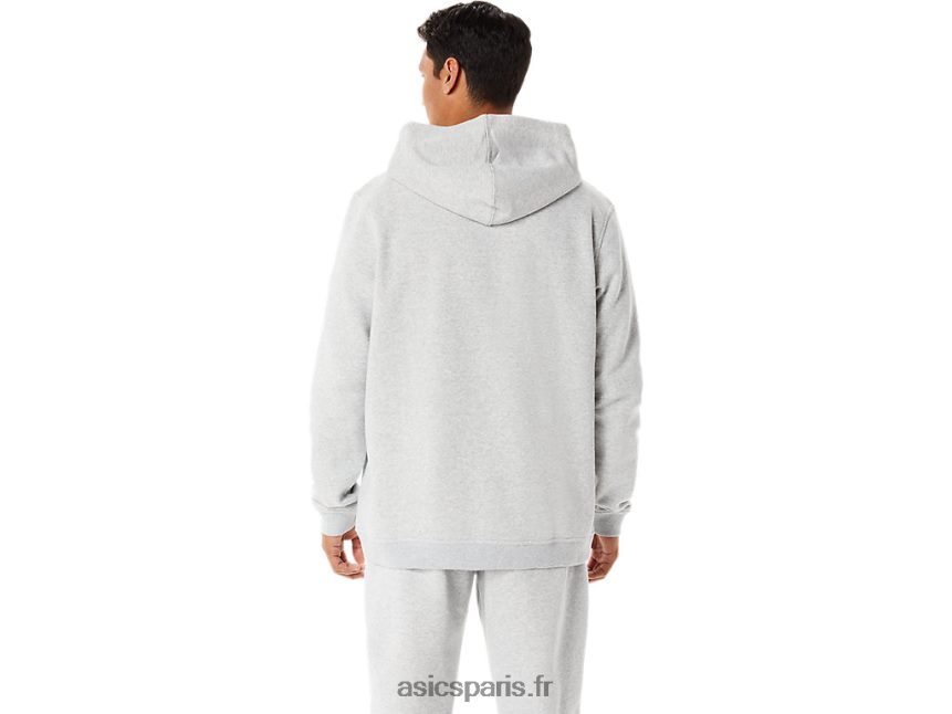 Hommes Asics m sunday sweat à capuche polaire wch BXL8B21284 gris clair chiné