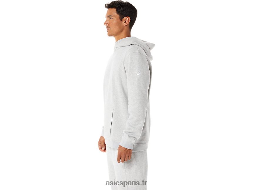 Hommes Asics m sunday sweat à capuche polaire wch BXL8B21284 gris clair chiné