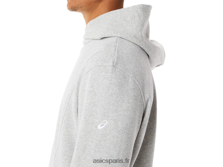 Hommes Asics m sunday sweat à capuche polaire wch BXL8B21284 gris clair chiné