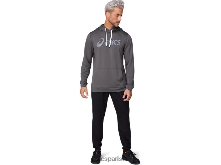 Hommes Asics sweat à capuche en molleton BXL8B21807 gris graphite/métropolis