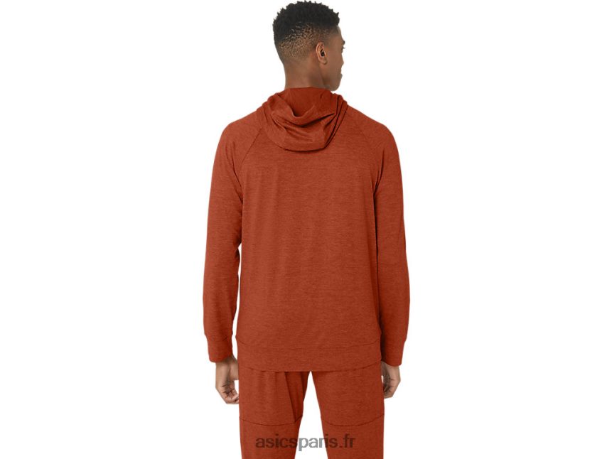 Hommes Asics sweat à capuche tech fz 2.0 BXL8B2299 teinture spatiale au latte aux épices