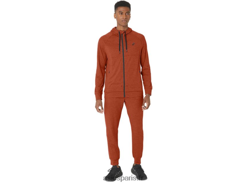 Hommes Asics sweat à capuche tech fz 2.0 BXL8B2299 teinture spatiale au latte aux épices