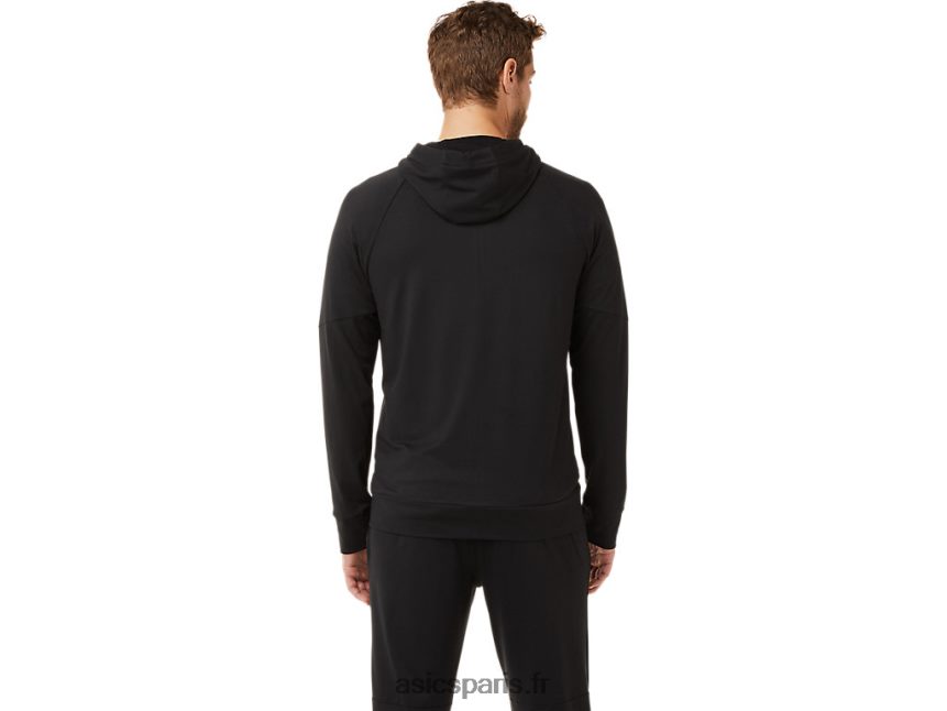 Hommes Asics sweat à capuche technique entièrement zippé BXL8B22029 performance noir