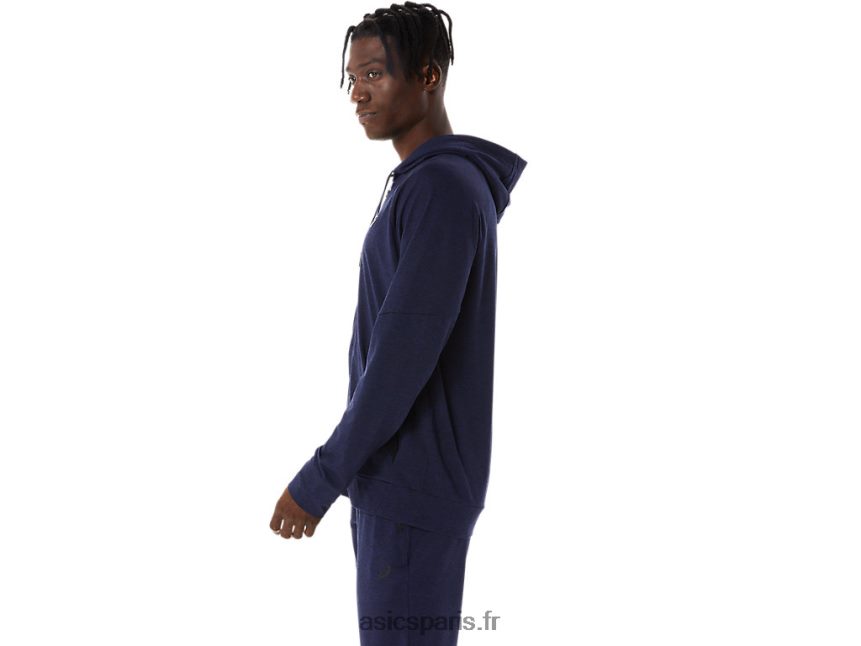 Hommes Asics sweat à capuche technique entièrement zippé BXL8B2867 caban/perf noir