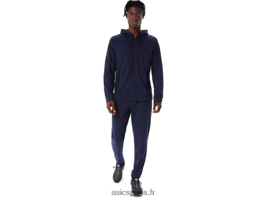 Hommes Asics sweat à capuche technique entièrement zippé BXL8B2867 caban/perf noir
